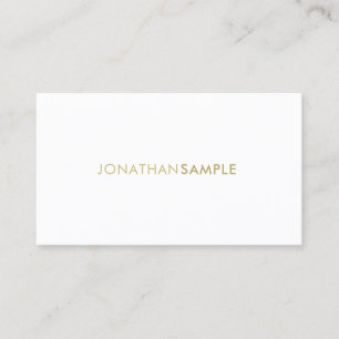 Carte De Visite Moderne Professionnel Or Blanc Élégant Simple