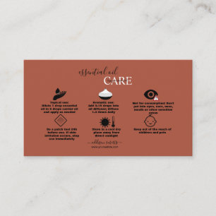 Carte De Visite Moderne Professionnel Orange Terracotta Oil Care