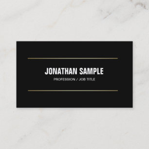 Carte De Visite Moderne Professionnel Plain Noir Blanc Or tendance