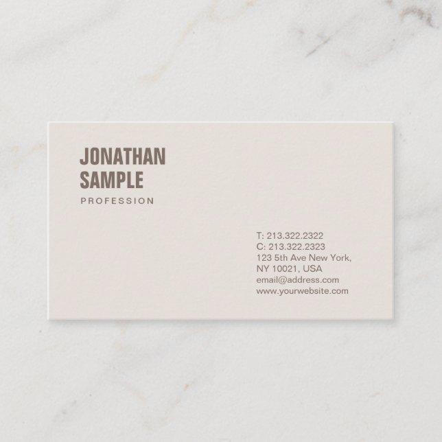Carte De Visite Moderne Professionnel Propre Design Modèle Élégant (Devant)
