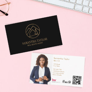 Carte De Visite Moderne professionnel Realtor Mountain Realty QRCo