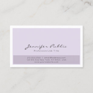 Carte De Visite Moderne professionnel simple blanc pourpre éléga