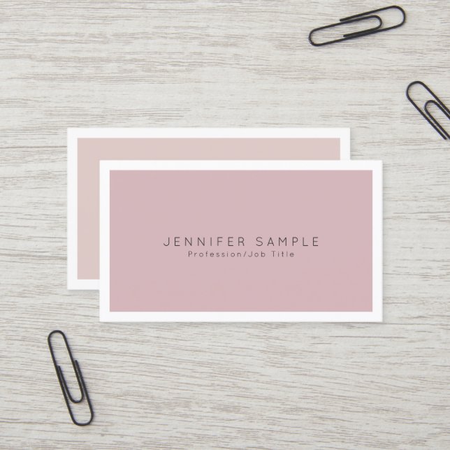 Carte De Visite Moderne Professionnel Simple Chic Plain Élégant (Devant/Arrière en situation)