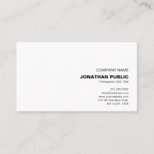 Carte De Visite Moderne Professionnel Simple Élégant Blanc