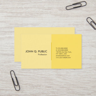 Carte De Visite Moderne Professionnel Simple Élégant Jaune