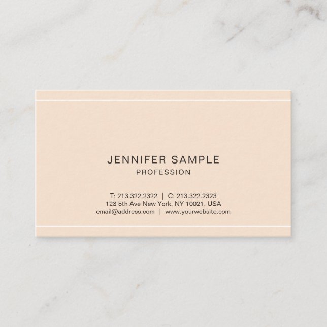 Carte De Visite Moderne Professionnel Sophistiqué Simple Plain (Devant)