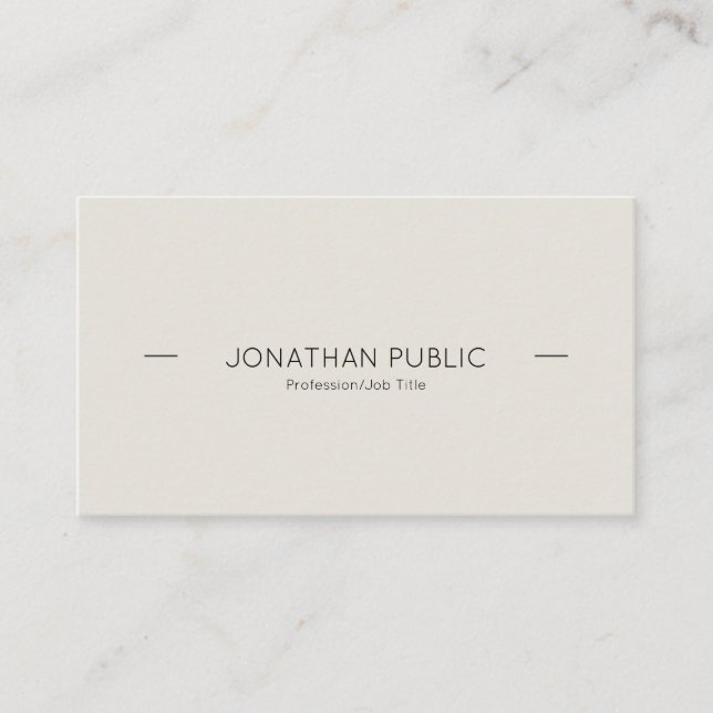 Carte De Visite Moderne Professionnel Sophistiqué Simple Plain (Devant)