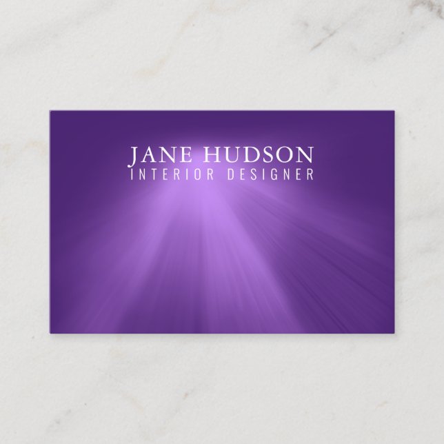 Carte De Visite Moderne Propre Élégant Design Purple Plain Luxueux (Devant)
