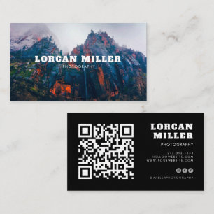 Carte De Visite Moderne QR CODE Photo Minimaliste Professionnel