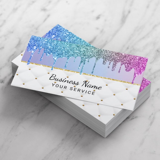 Carte De Visite Moderne Rainbow Unicorn Parties scintillant Drives (Créateur téléchargé)