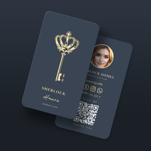 Carte De Visite Moderne Realtor Immobilier Marketing QR