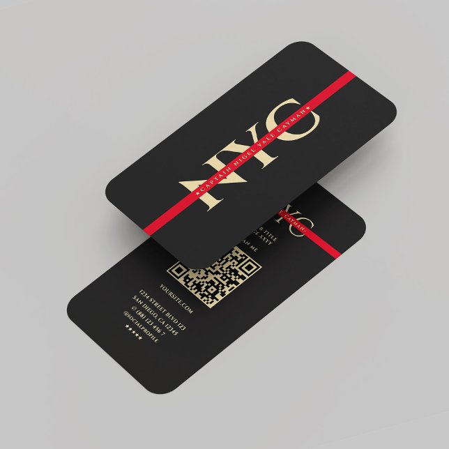 Carte De Visite Moderne Red Line Pompier Monogramme gris foncé (Modern Red Line Firefighter Monogram Black Gold Business Card
)