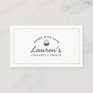 Carte De Visite Moderne Retro Accueil Boulangerie Logo Cupcakes Sw