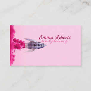 Carte de visite moderne Roche rose