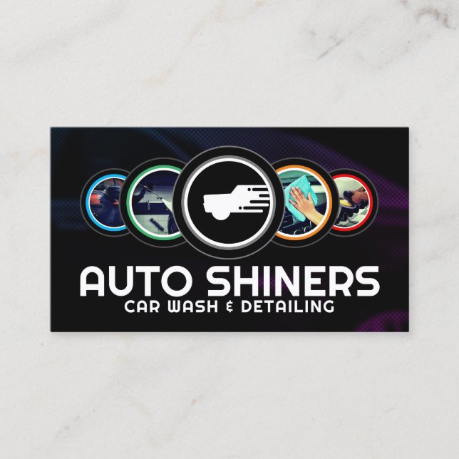 Carte De Visite Moderne rond détail automobile (Devant)