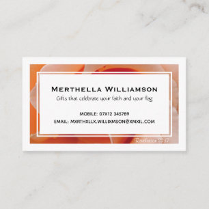 Carte De Visite Moderne Rose corail Floral Custom Christian