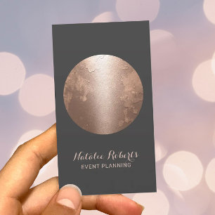 Carte De Visite Moderne Rose Gold Moon Élégante Planification Évén