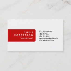 Carte de visite moderne rouge clair et attirant