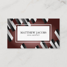 Carte de visite moderne rouge marron de conception
