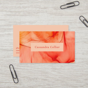 Carte De Visite Moderne rouge orange Abstrait élégant
