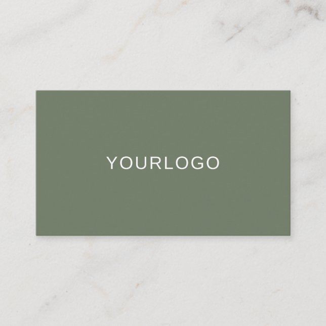 Carte De Visite Moderne Sage Green Professional avec code QR (Devant)