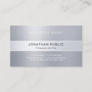 Carte De Visite Moderne Silver Look professionnel élégant élégant