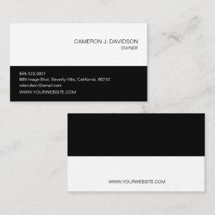 Carte De Visite Moderne Simple Black White chic Company