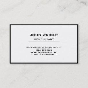 Carte De Visite Moderne, simple, blanc, élégant