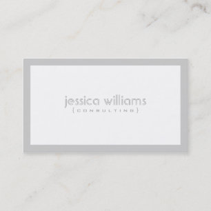 Carte De Visite Moderne simple blanc et gris clair