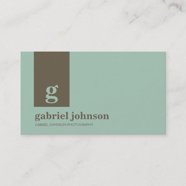 Carte de visite moderne simple - Bleu/Brown (Devant)