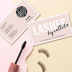 Carte De Visite Moderne Simple Blush Pink Bordure Logo Artiste Las