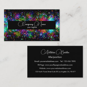 Carte De Visite Moderne Simple brillant Rainbow Balloons noir et b