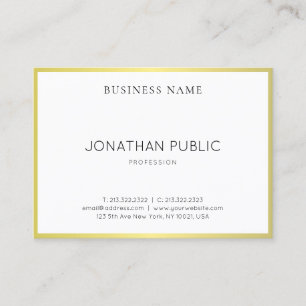 Carte De Visite Moderne Simple Design Élégant Or Plaine Luxe