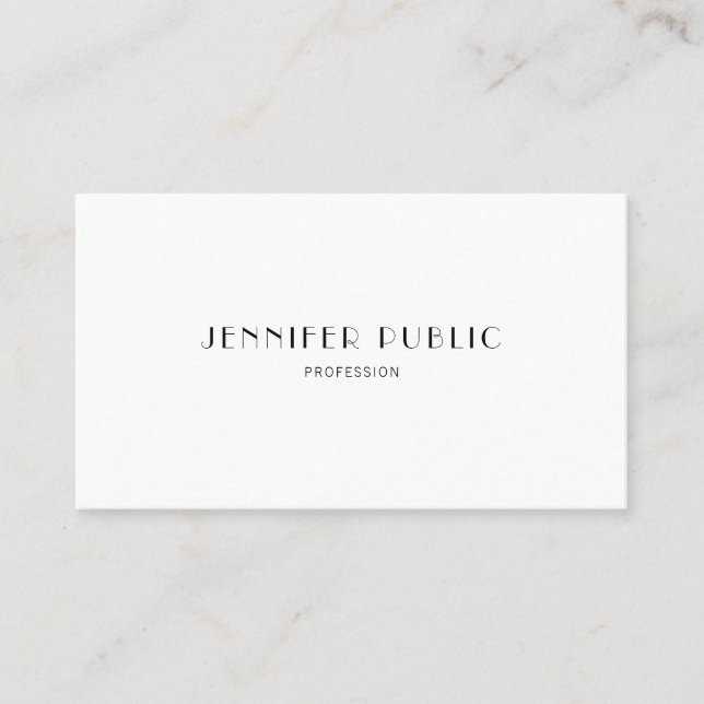 Carte De Visite Moderne simple élégant professionnel simple blanc  (Devant)