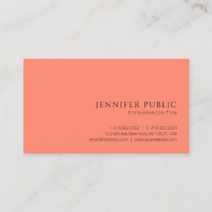 Carte De Visite Moderne simple élégante Apricose Color Professiona