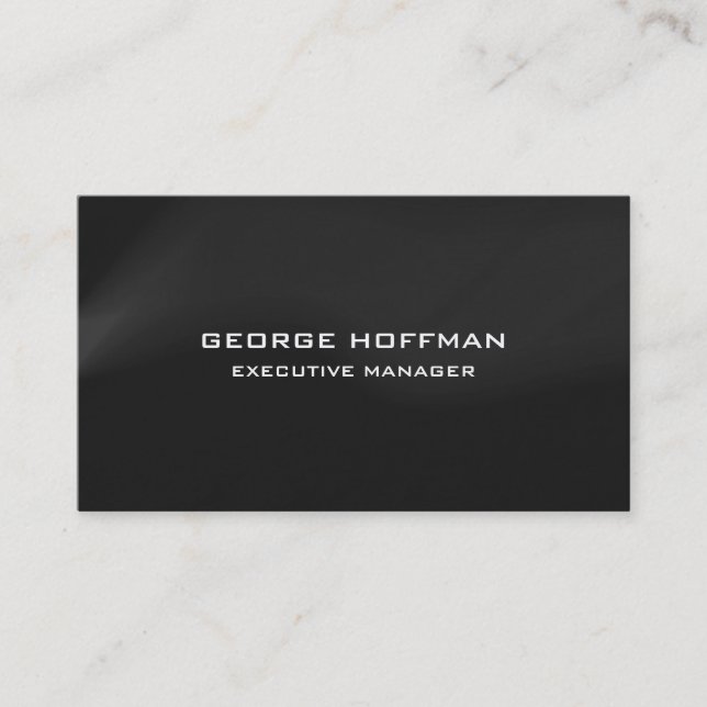 Carte De Visite Moderne simple gris noir noir blanc professionnel (Devant)