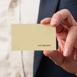 Carte De Visite Moderne Simple Jaune Blanc Minimaliste