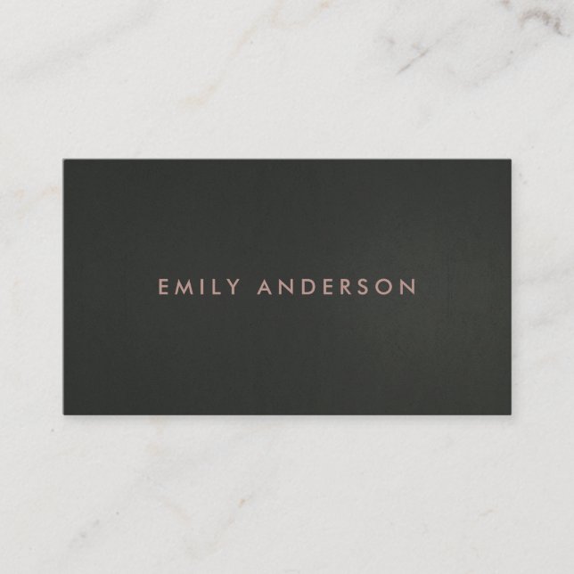 CARTE DE VISITE MODERNE SIMPLE MINIMAL FAUX ARGENT NOIR GRAY NOIR (Devant)