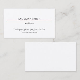 Carte De Visite Moderne Simple Minimaliste Blanc Rouge Professionn