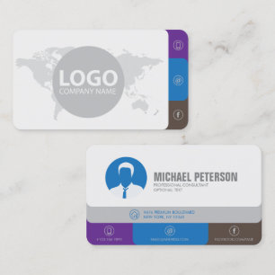 Carte De Visite Moderne Simple Minimaliste Clean Grey Professionne