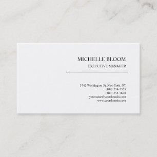 Carte De Visite Moderne Simple Minimaliste Noir & Blanc