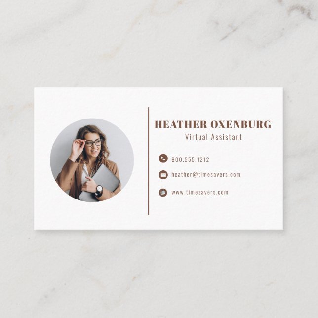 Carte De Visite Moderne Simple Minimaliste QR Code Social Médias (Devant)