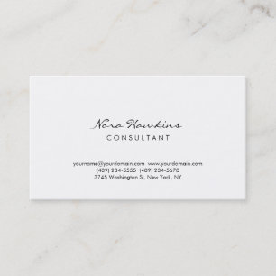Carte De Visite Moderne Simple Minimaliste Rouge Blanc Consultant