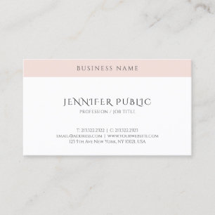 Carte De Visite Moderne simple Modèle élégant rose blanc rose