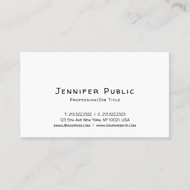 Carte De Visite Moderne simple Modèle tendance Professionnel (Devant)