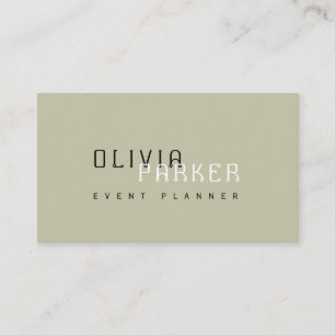 Carte De Visite Moderne Simple Olive Minimaliste