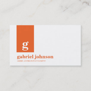 Carte de visite moderne simple - Orange/Blanc
