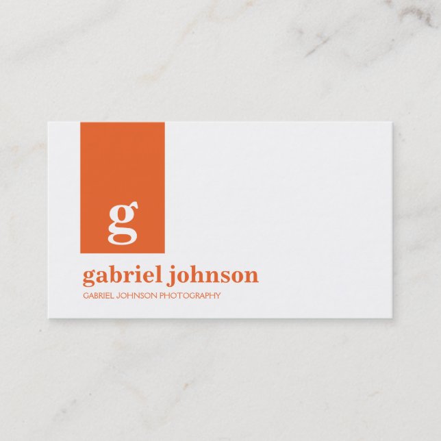 Carte de visite moderne simple - Orange/Blanc (Devant)