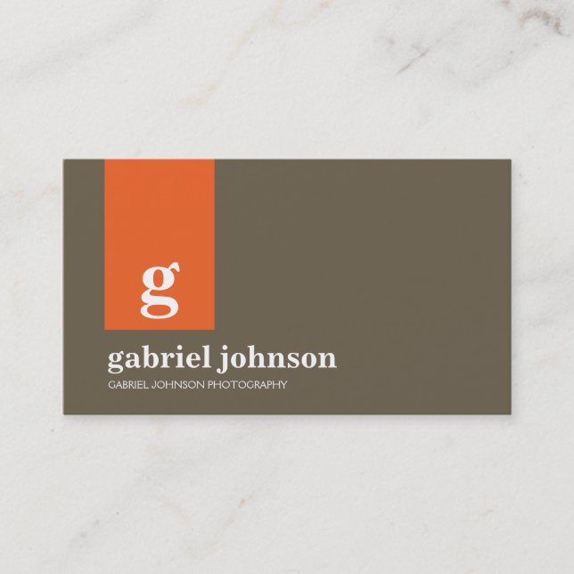 Carte de visite moderne simple - Orange/Brown (Devant)