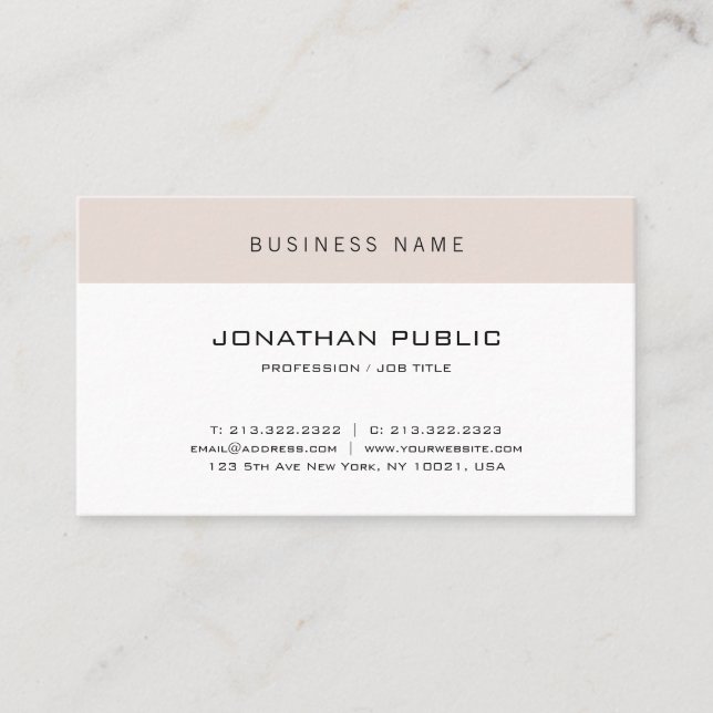 Carte De Visite Moderne Simple Professionnel Minimaliste Élégant C (Devant)